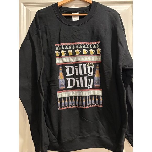 Dilly Dilly Bud Light Christmas Sweatshirt size Large - Picture 1 of 2